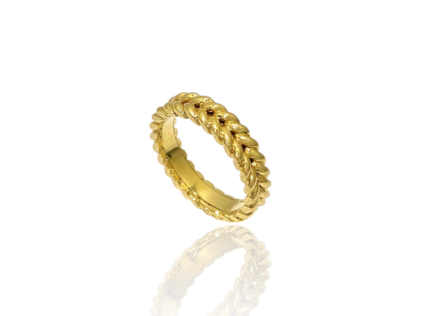 Anita Ko 18Karat Yellow Gold Braided Ring Size 6.75 (1 of 4)
