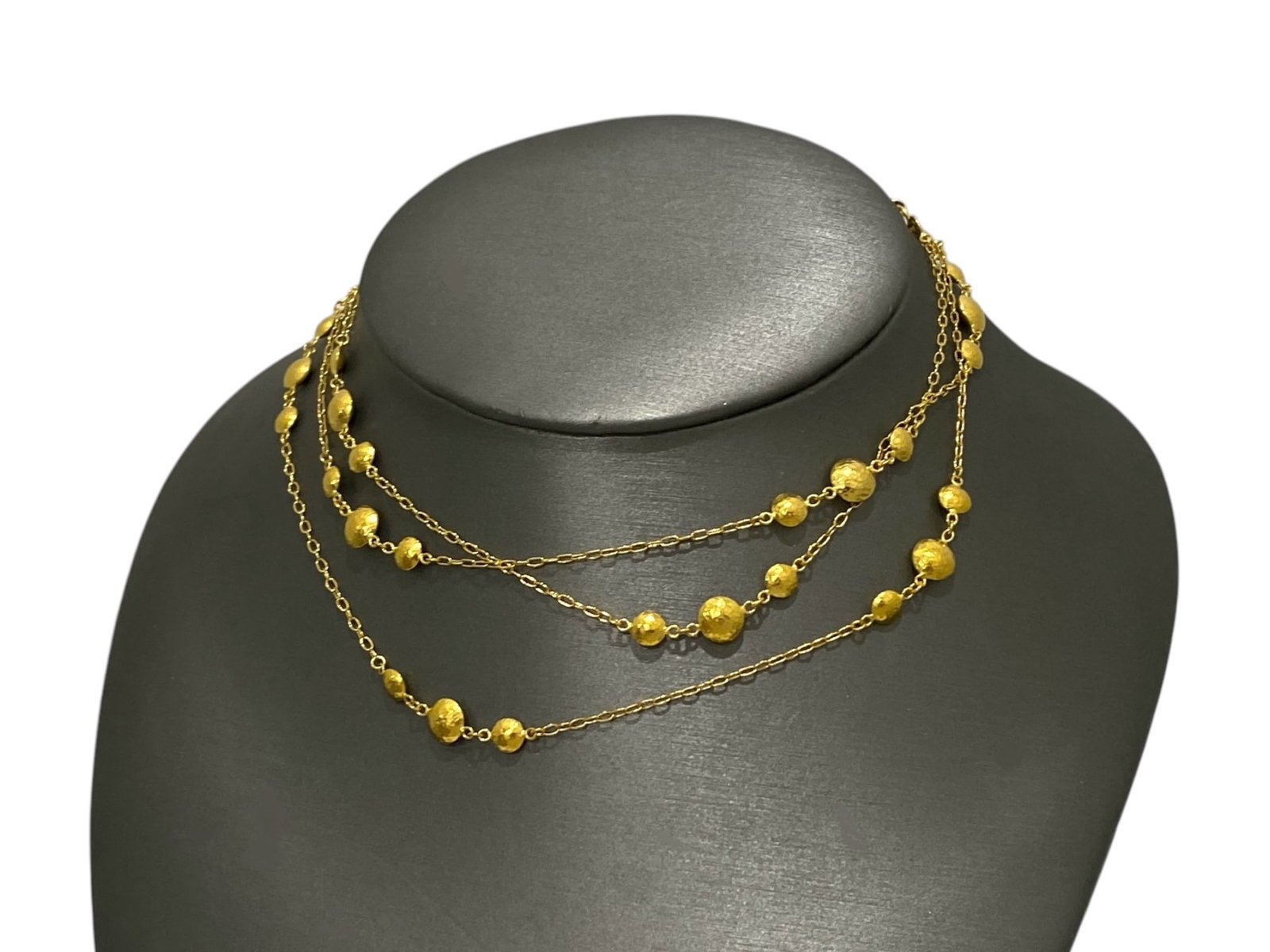 Gurhan 22k Gold Tri-station Bead Long Necklace (1 of 6)