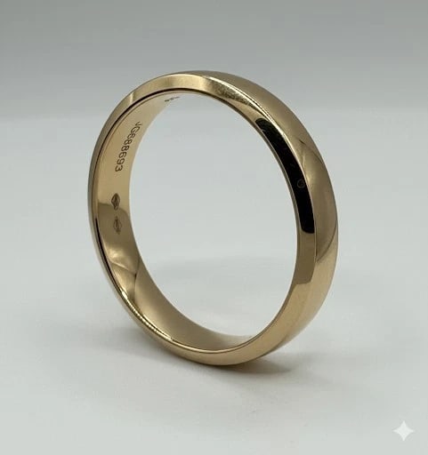 Van Cleef & Arpels Toujours Wedding Band 4mm in 18K Rose Gold, Size 8.75 (59): Brand/Maker: Van Cleef & Arpels Item: Wedding Band Style: TOUJOURS Wedding Band Ring Serial: JG688693 Metal: 18K Rose Gold Total weight: 5.5 grams Band Width: 4 MM Size: 8.75 (59) Hallmark: VCA Au 750