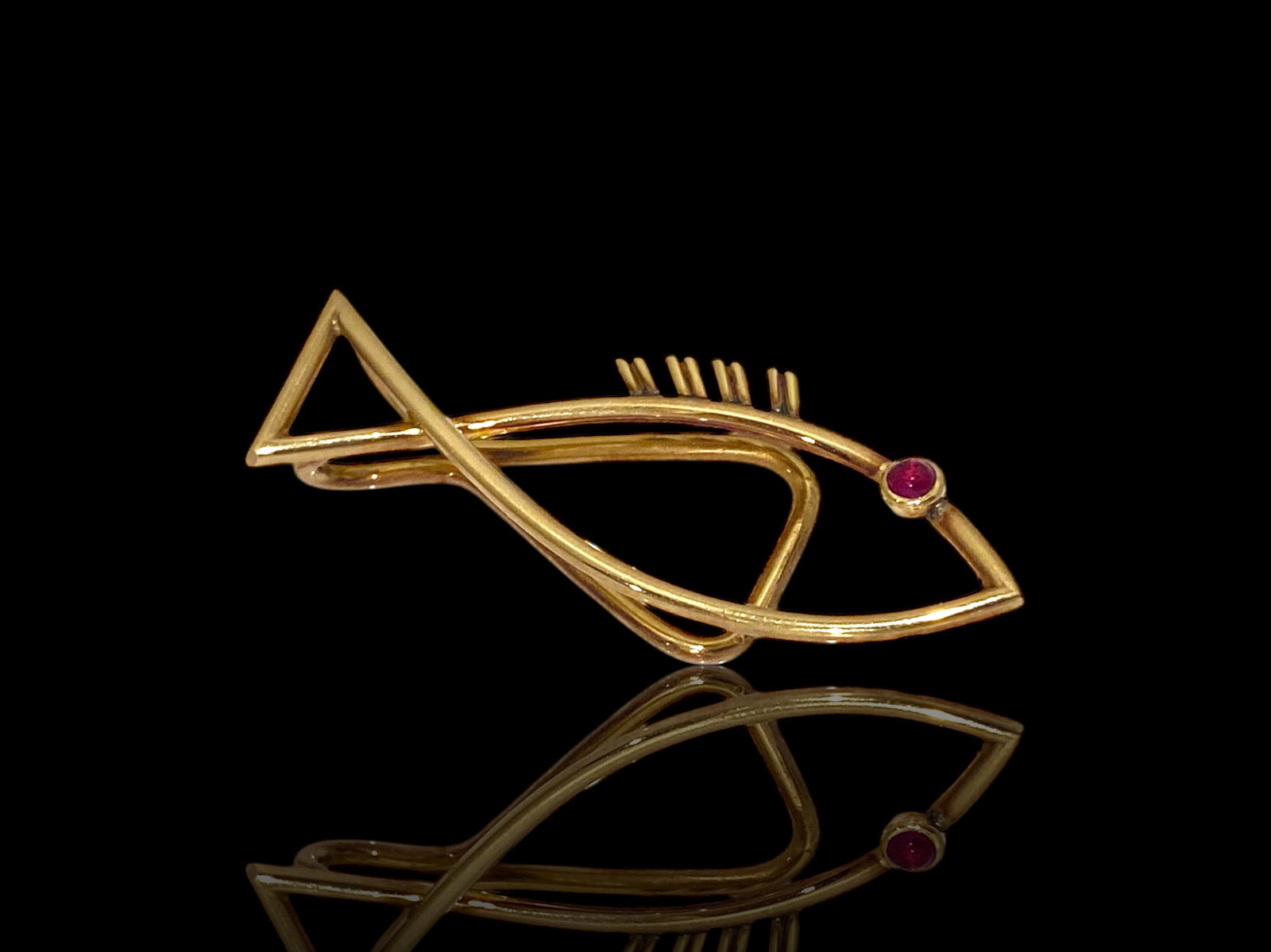 Collectable Cartier Fish Money Clip with Ruby Eye in 14k Yellow Gold (1 of 3)