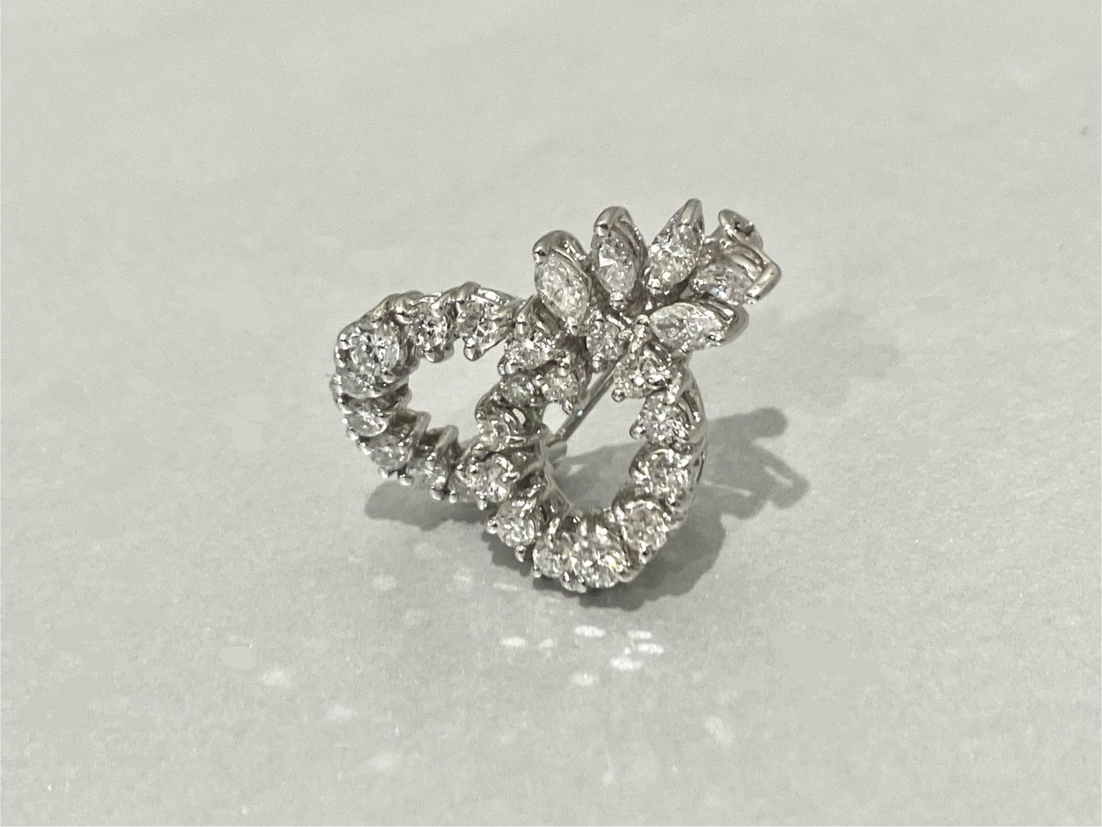 Over 2 Carats Diamond Brooch Pin in 18K White Gold (1 of 5)