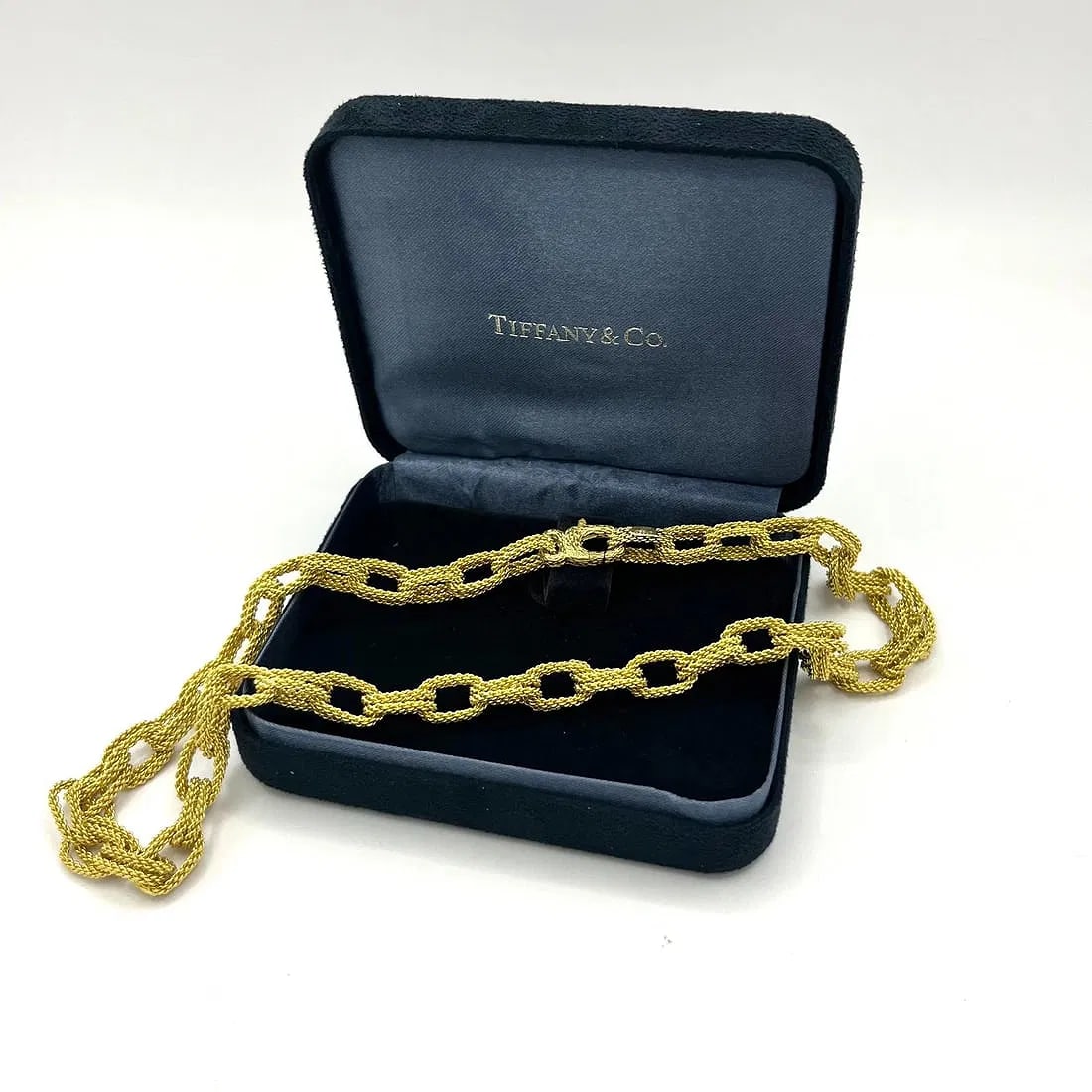 Tiffany & Co. 18k Yellow Gold Double Twisted Rope Link Collar Necklace 17.1/4" (1 of 6)