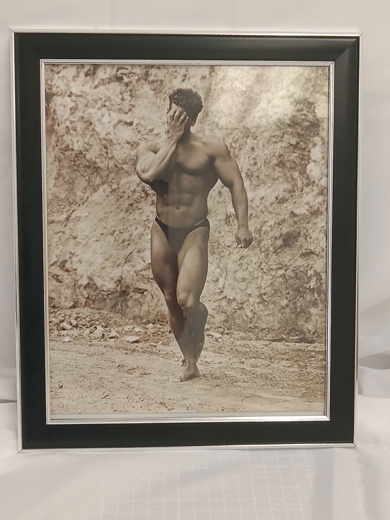 Herb Ritts "Bob Paris, 1984," Framed: Bob Paris photographed by Herb Ritts circa 1984. Photo print on high gloss Kodak photo paper. Unknown print date. Meaasures 8x10 inches, framed.