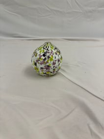Antique Hand Blown Glass Ball shaped Vase