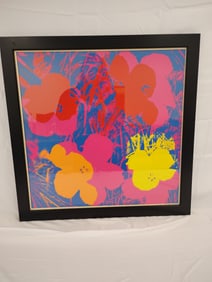 Andy Warhol "Flowers, 1964" Signed Framed