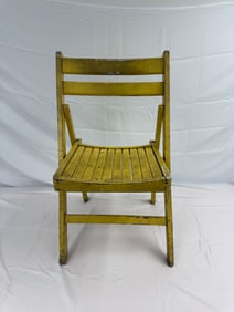 Antique Vintage Yellow Folding Chair