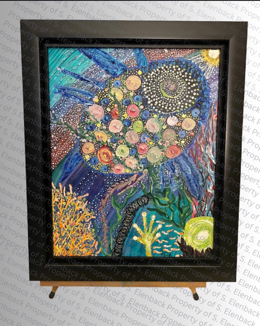 Sharon Ellenback "John" Acrylic/ Mixed Media Painting Framed (1 of 6)