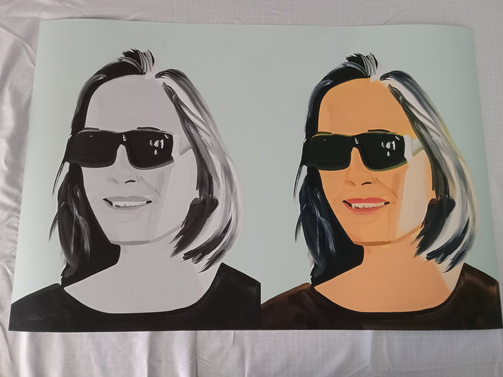 Alex Katz "ADA X2" Signed and Numbered Print: Alex Katz "ADA X2" Signed and Numbered Print on Somerset Rag 315 gsm paper,Measures 32in x 48in. Signed and numbered lower left corner. The item was found rolled in a tube with other prints. We are se