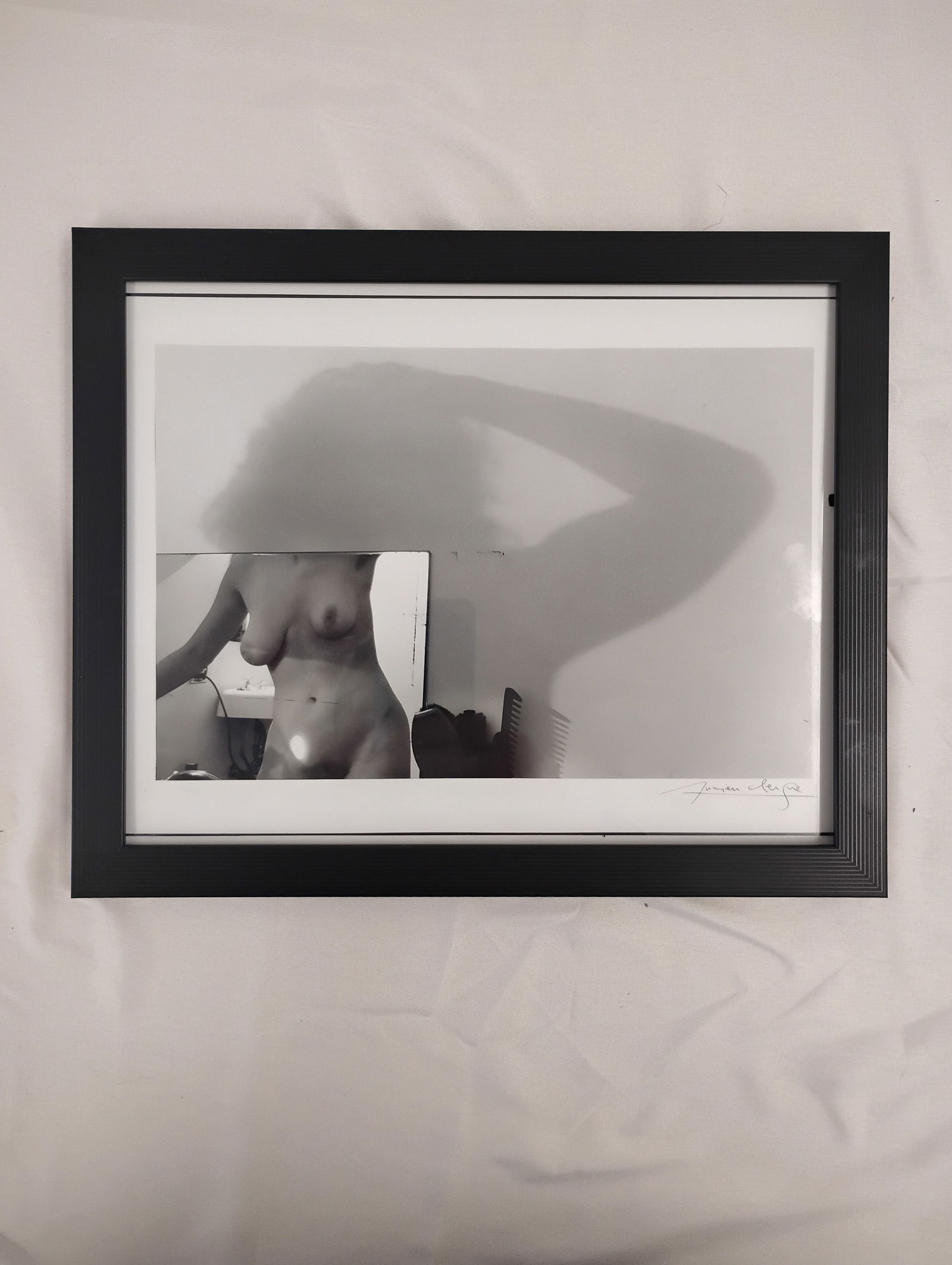 Lucien Clergue "Nude in Soho IV, New York, 1979" Framed: Nude in Soho IV, New York, 1979 by Lucien Clergue. Printed on high gloss Kodak photo paper, unknown print date. Image measures 8x10, framed.