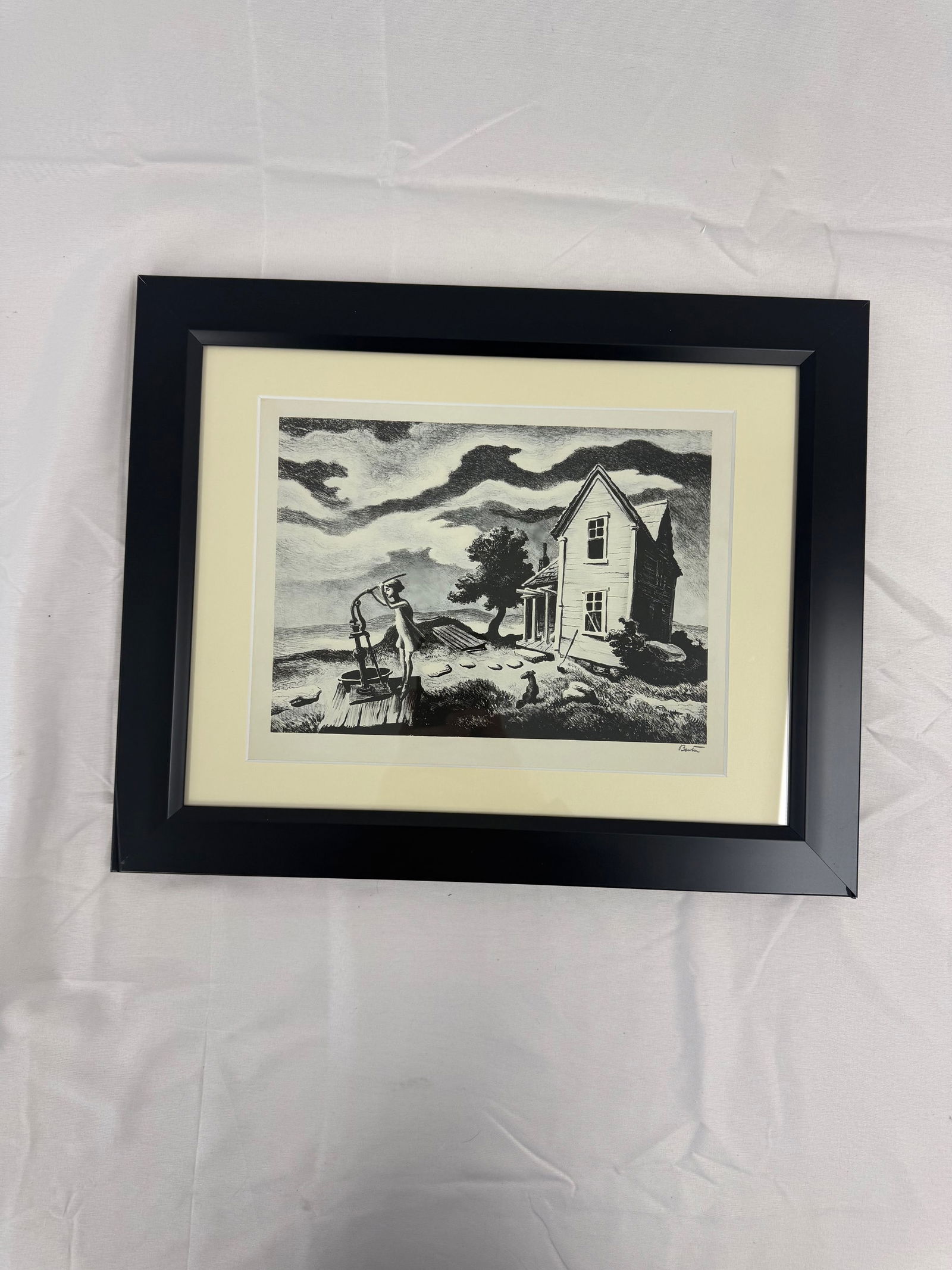 Thomas Hart Benton "The Farmers Daughter," Signed Framed (1 of 3)