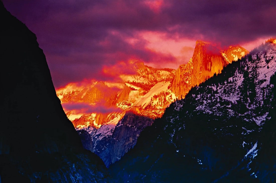 Peter Lik "Afterglow" Print: Peter Lik photo print on glossy Kodak photo paper. "Afterglow" Yosemite National Park, California Limited Edition print of 950 with 45 Artist Prints. Measures 39x25.75 inches.