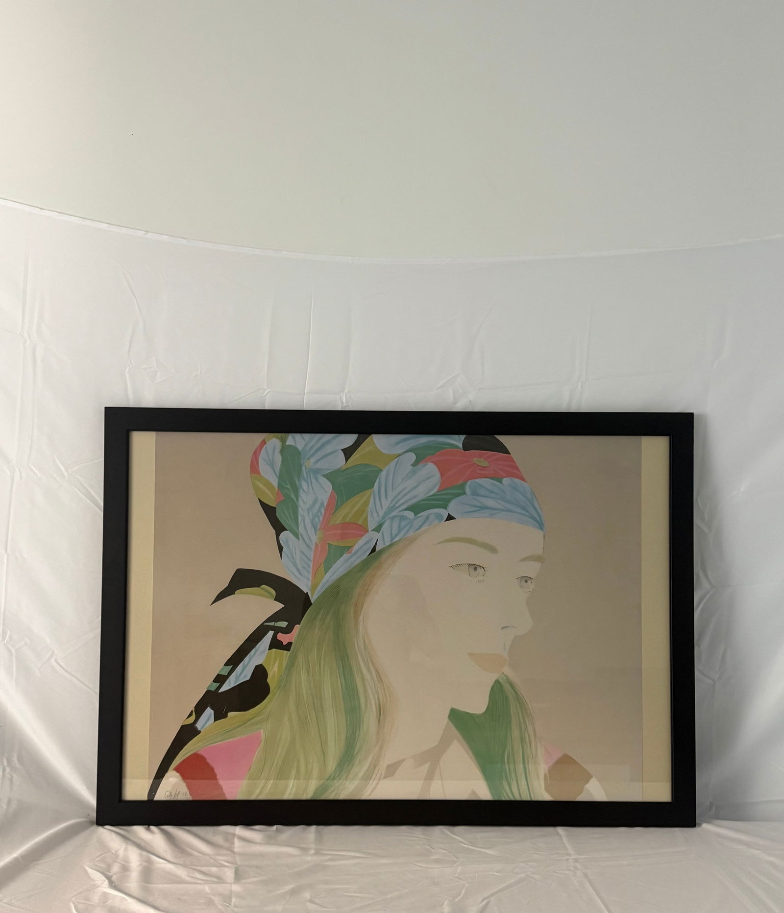 Alex Katz "Anne, 1973" Print Framed: Alex Katz "Anne, 1973" - Lithograph on Arches Cover paper, Measures Sheet 26 7/8 In X 36 In, Signed in pencil, 45/83, Framed