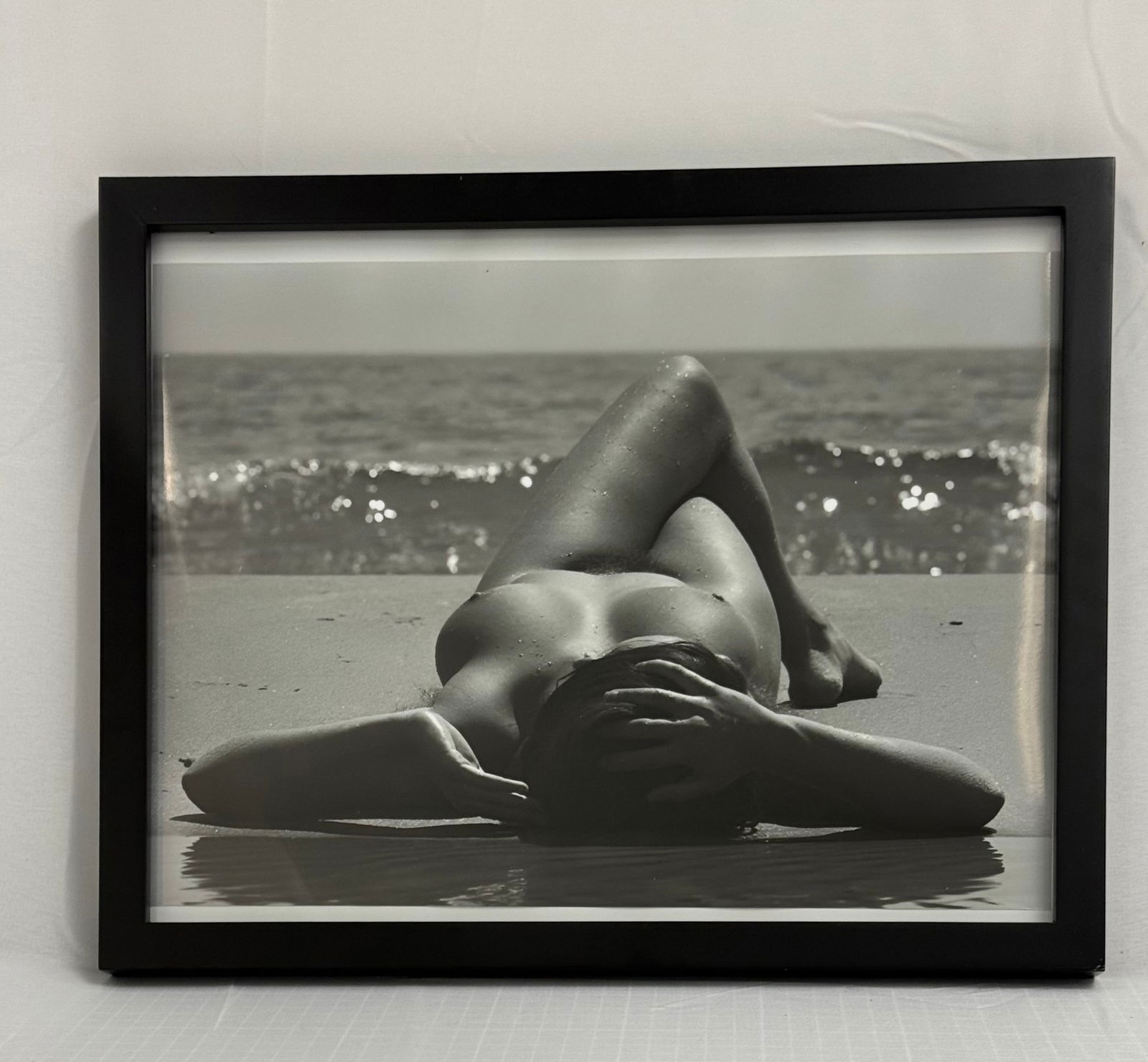 Lucien Clergue - Sea Nude: Lucien Clergue - Sea Nude, Photo print, Measures 11.0 in X 15.0 in, Framed.