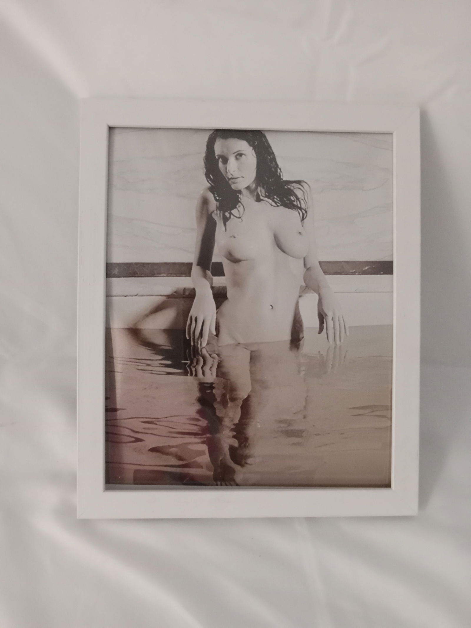 Peter Hegre "Tuscany Nudes, 2009" Framed Print: Peter Hegre "Tuscany Nudes, 2009" photo print on high gloss Kodak photo paper, framed, measures 8x10 inches.