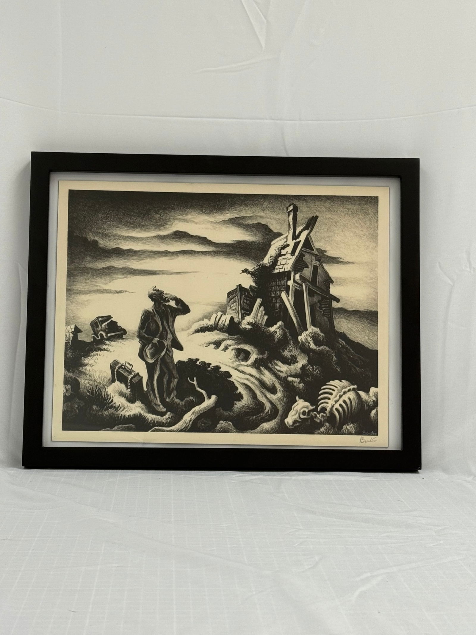 Thomas Hart Benton - Prodigal Son, Print, framed, Signed: Thomas Hart Benton - Prodigal Son, Pencil Signed, Print, framed measures 10" x 13" inches, unknown print date