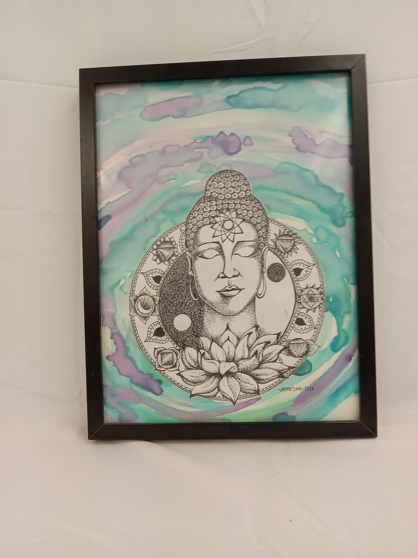 Water color/ Print, Jamie Cook, 2017: Water color/ Print, measures 17.0 X 13.0 in. signed Jamie Cook, 2017