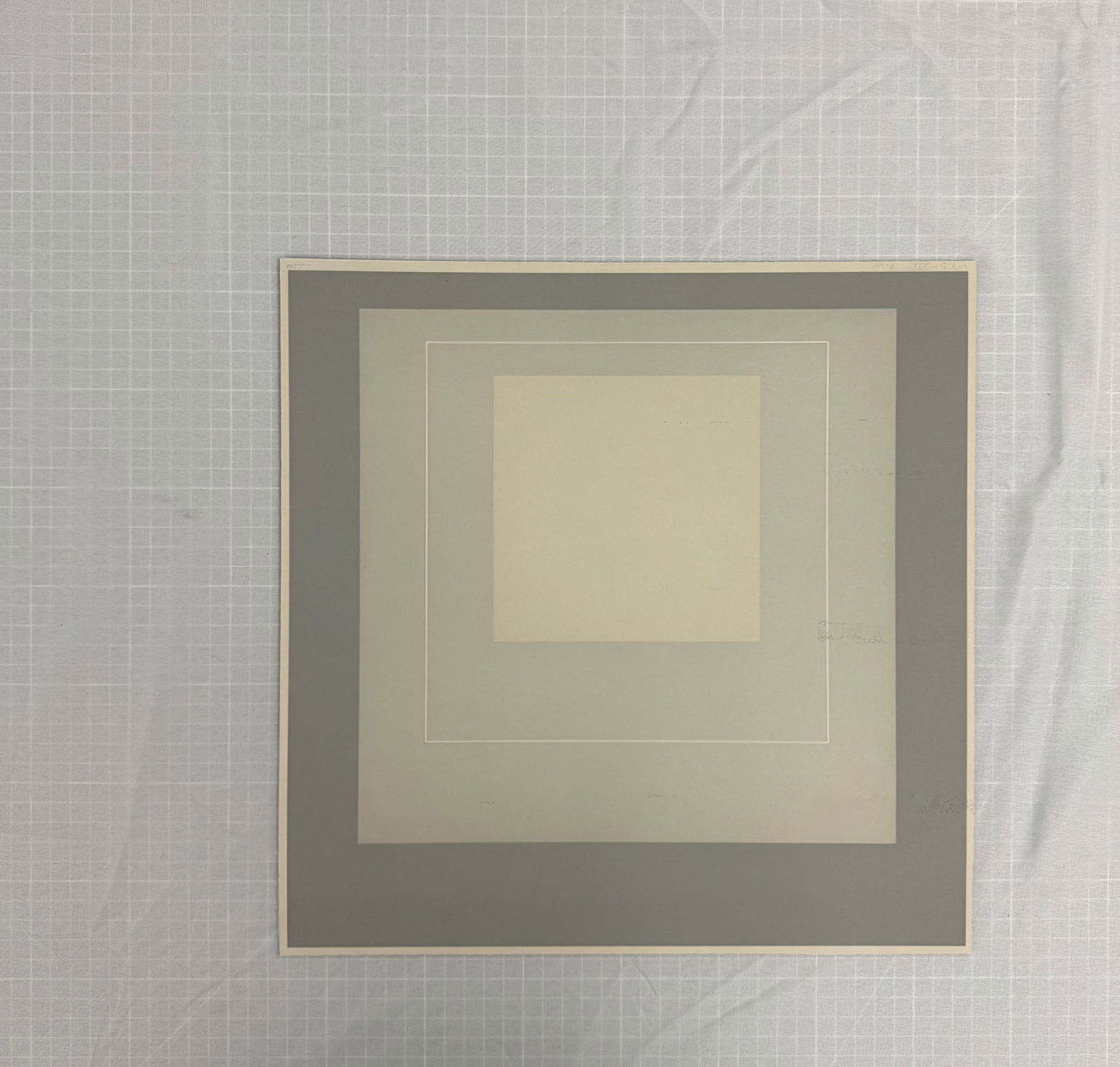 Josef Albers "Gray" Offset Lithograph: Josef Albers "Gray" Offset Lithograph - Mounted, Measures 14.0 X 14.0 In.