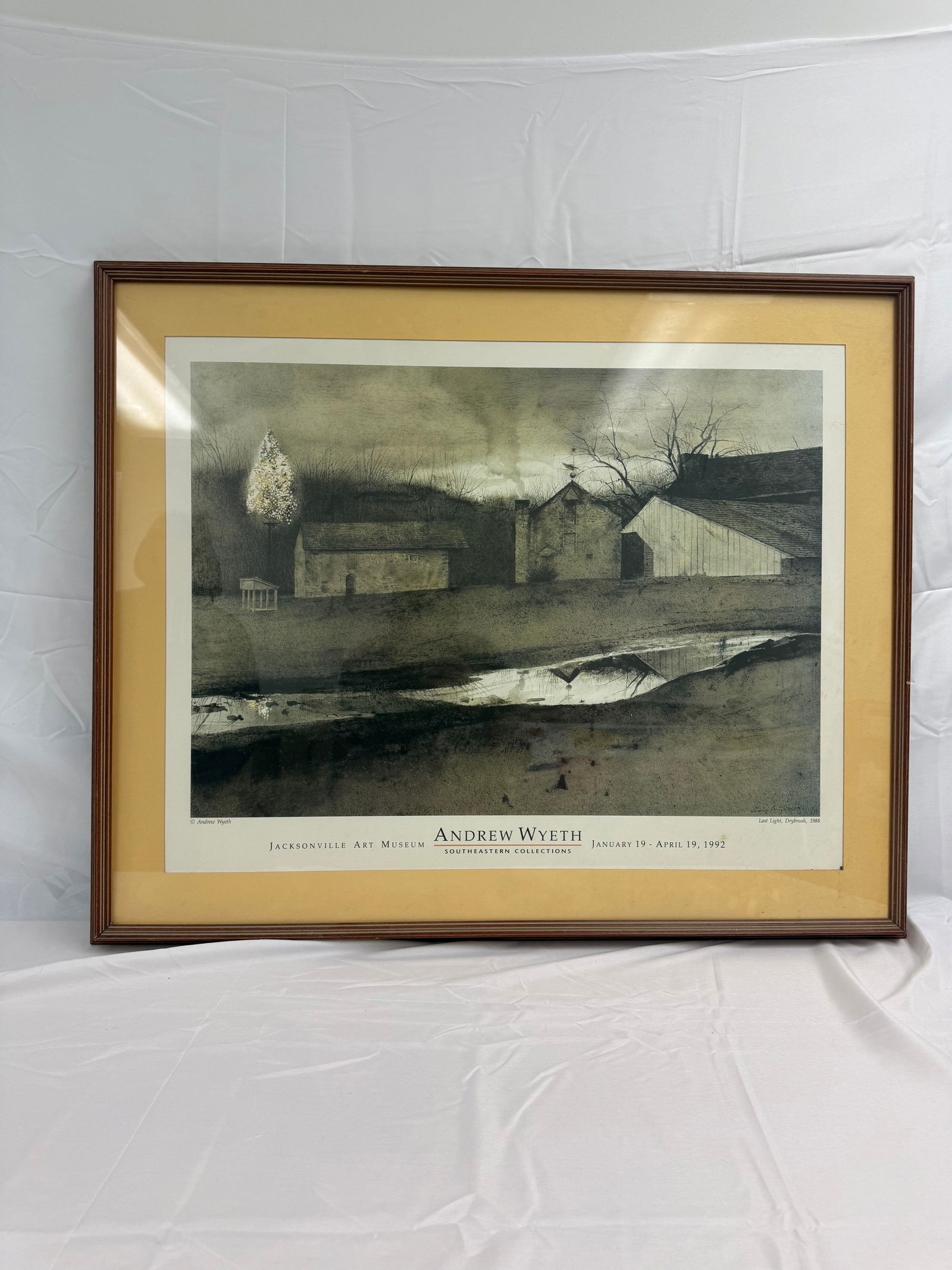 Andrew Wyeth "Last Light, Drybrush, 1988" Framed: Southeastern Collection Andrew Wyeth Framed Print