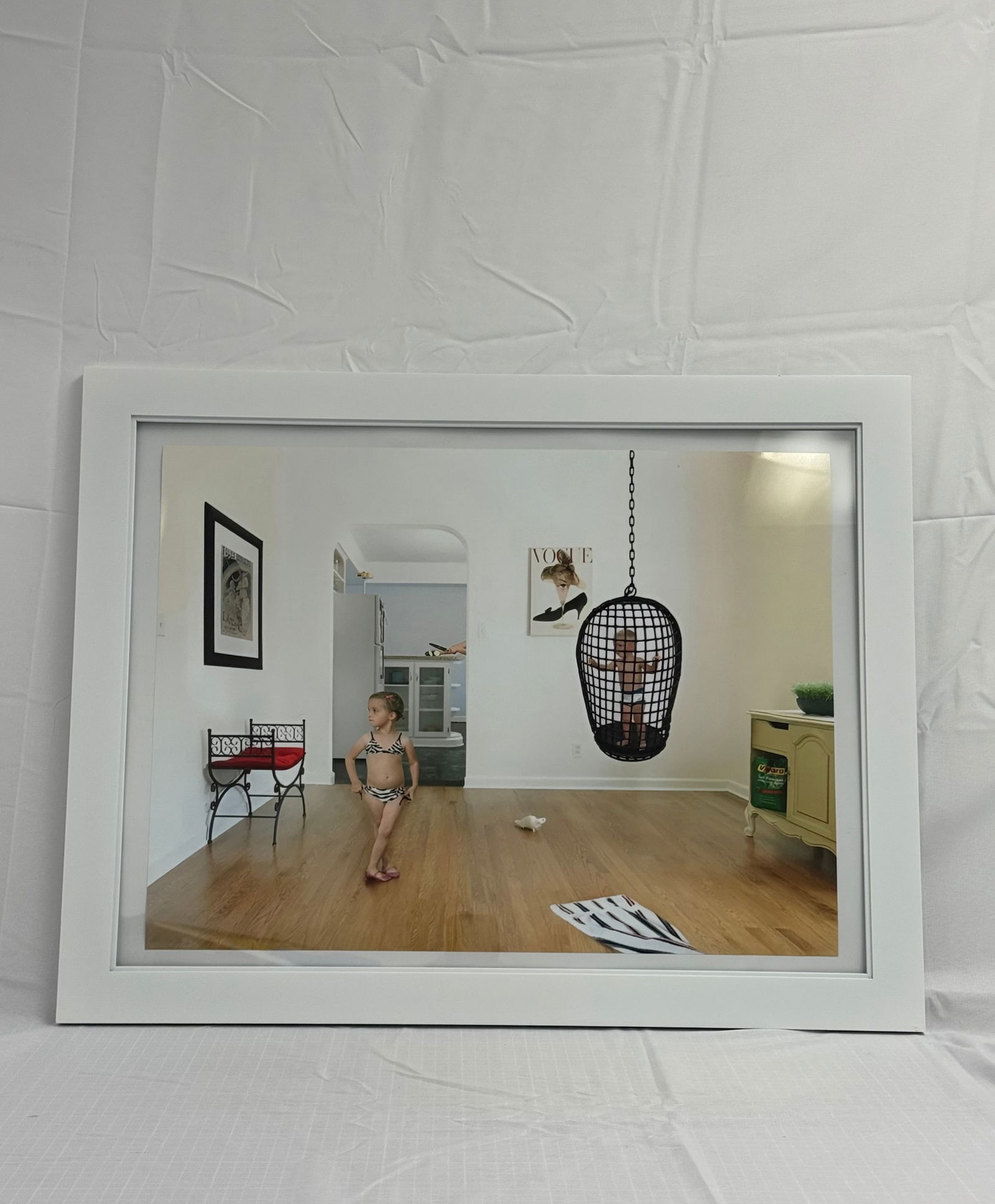 JULIE BLACKMON 'Wicker swing' 2008: JULIE BLACKMON 'Wicker swing' 2008, measures 22 X 22 in, Framed