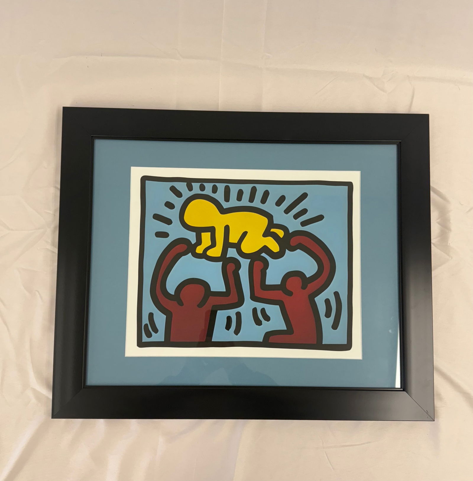 Keith Haring - "Radiant Baby" Framed: Keith Haring - Radiant Baby, Print on heavy wove paper, Estate seal on bottom right corner, measures 11 1/2" x 14 1/4" Framed.