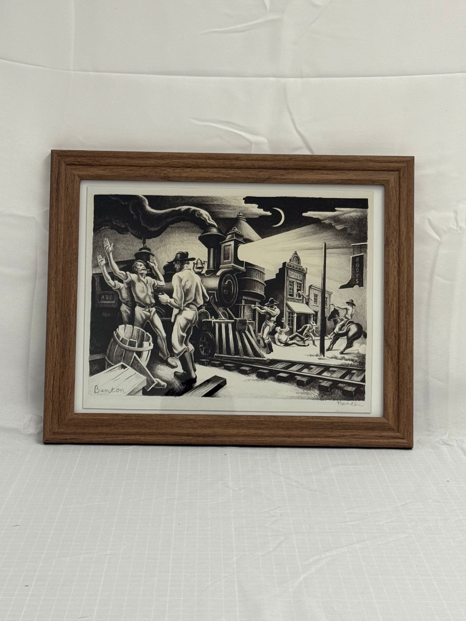 Thomas Hart Benton "Jesse James" Print, Signed, Framed (1 of 3)