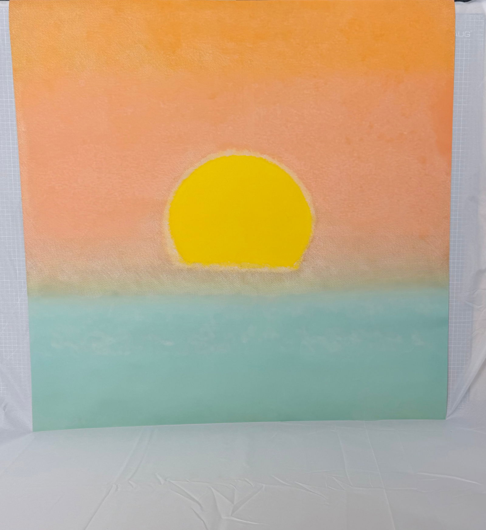 Andy Warhol "Sunset, 1972" Print: Andy Warhol "Sunset" Print on Wove paper. Meaasures 38.0 x 38.0 inches.Stamped on verso. Sold After as These are part of the estate sale and we do not have a COA.