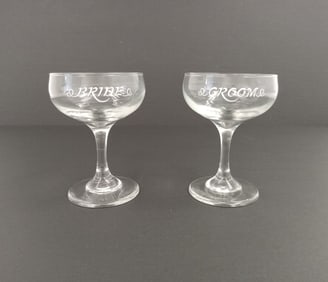 Bride and Groom Glassware set of 2