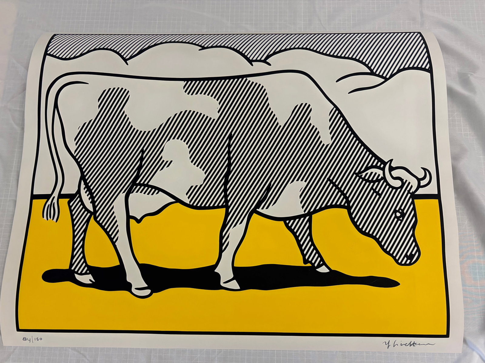 Roy Lichtenstein "Cow Going Abstract" Triptych Signed (1 of 5)