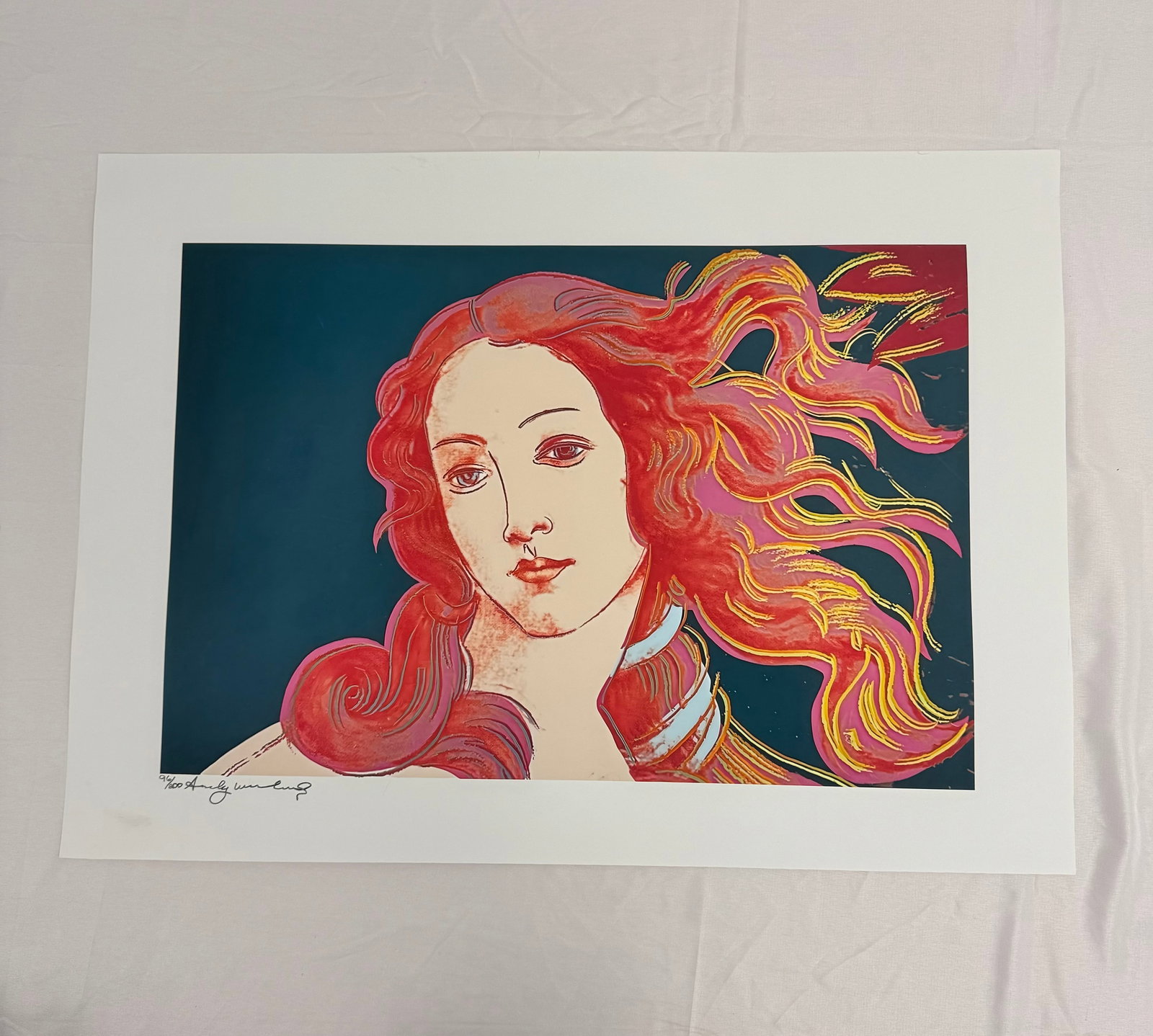 Andy Warhol "Birth of Venus, 1995" Signed Print: Pencil signed and numbered print on heavy wove paper, "Birth of Venus" by Andy Warhol. Unknown print date. Measures 22x30 inches. Sold After as These are part of the estate sale and we do not have