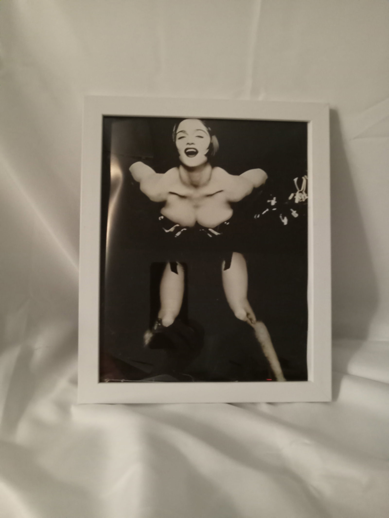 Herb Ritts "Madonna III, San Pedro, 1990" Framed Print: Herb Ritts "Madonna III" in San Pedro, 1990 photo print on high gloss Kodak photo paper, framed. Measures 8x10 inches.