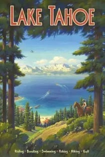 Vintage Lake Tahoe, CA Travel Poster After (1 of 1)