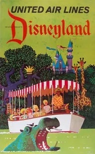United Airlines Disneyland Travel Poster Stan Galli After (1 of 1)