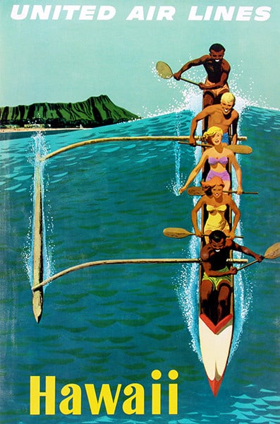 Hawaii Travel Poster for United Airlines Stan Galli After (1 of 1)