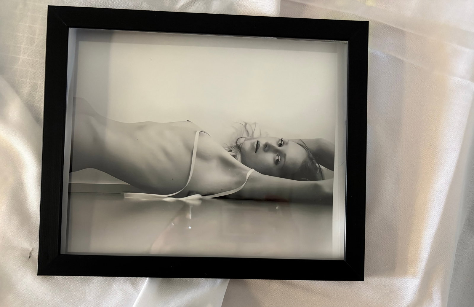 DAVID BELLEMERE "Nude" Print: DAVID BELLEMERE "Nude" Print, photoprint on kodak photopaper,framed,measures 8x10 inches. These are part of the estate sale and we do not have a COA. All lots offered in our auctions are sold