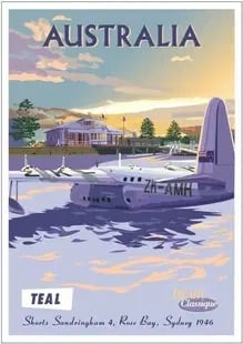 Australia Travel Poster: Australia Travel Poster.On archival paper, linenbacked, Measures 24 X 36 Inches These are part of the estate sale and we do not have a COA. All lots offered in our auctions are sold strictly on an