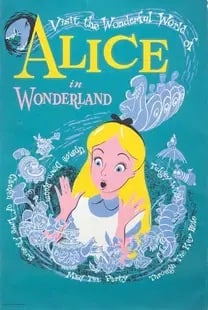 Disney Alice in Wonderland Attraction Poster.: Disney Alice in Wonderland Attraction Poster.on archival paper, linenbacked These are part of the estate sale and we do not have a COA. All lots offered in our auctions are sold strictly on an "AS IS"