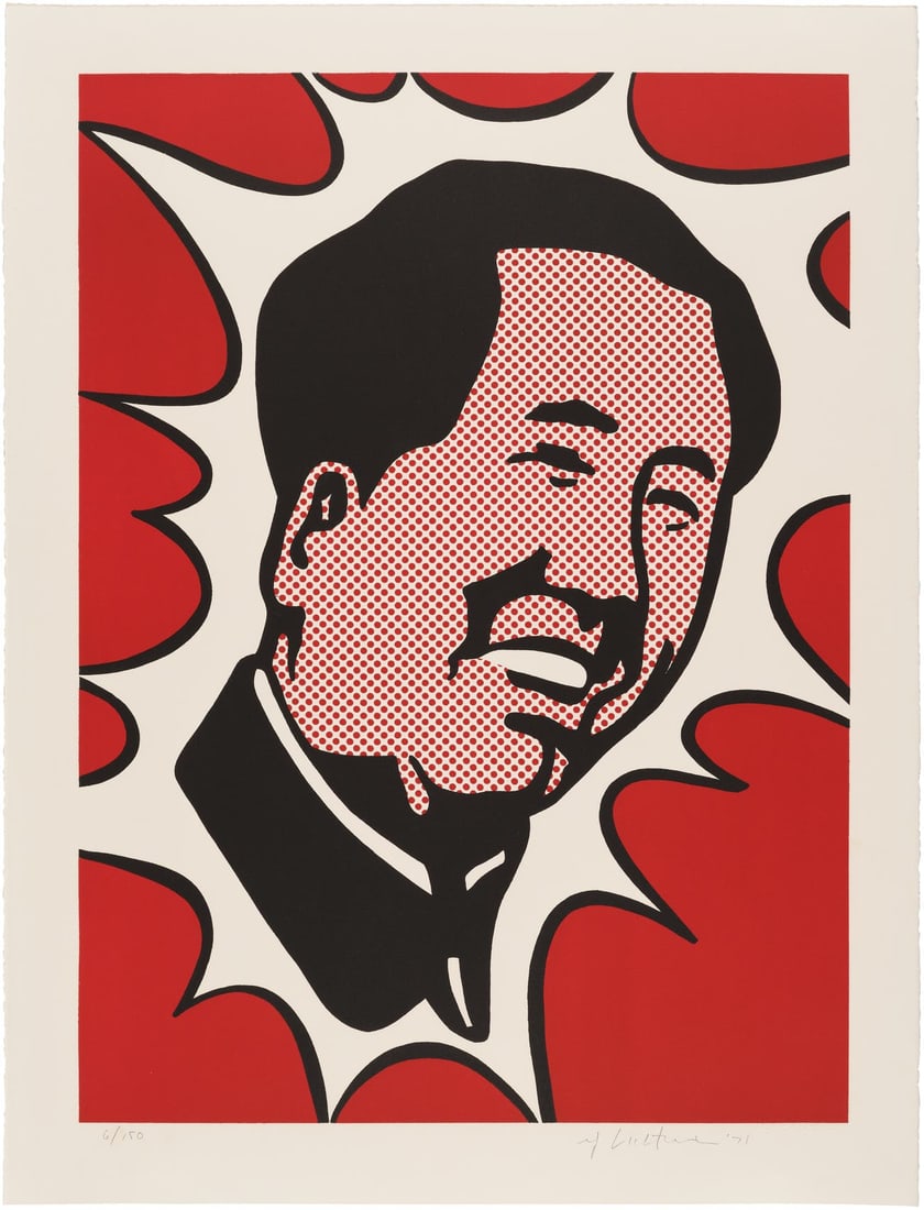 Roy Lichtenstein (MAO) Sold After: Roy Lichtenstein (MAO), Lithograph in colors, on Arches paper, with full margins. Measures 26.50 X 20.125 inches, Image 23.125 X 17.00 inches. sold afterThese are part of the estate sale and we do not