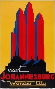 Visit Johannesburg, the Wonder City.: Visit Johannesburg, the Wonder City. On archival paper, linenbacked, Measures 24 X 32 Inches These are part of the estate sale and we do not have a COA. All lots offered in our auctions are sold stric