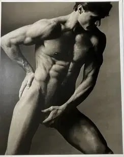 KEN HAAK 'MALE NUDE' PHOTO-LITHO after: Ken Haak (20th century) 'Male Nude' photo litho. Photoprint on kodak photopaper, framed, Measures 8 x 10 inches. These are part of the estate sale and we do not have a COA. All lots offered in our auc