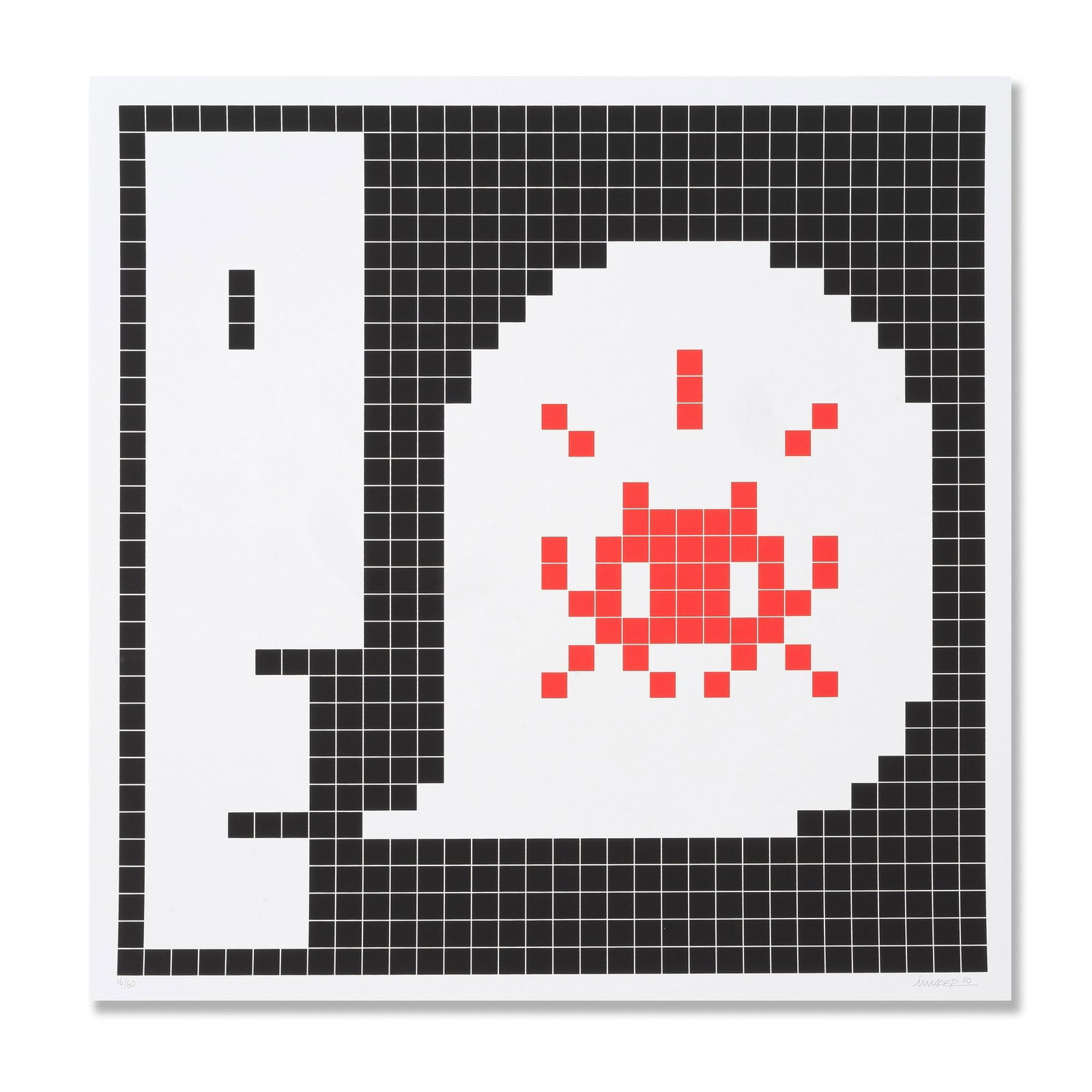 Invader 'Alert (Red) 2021 Print sold after (1 of 1)