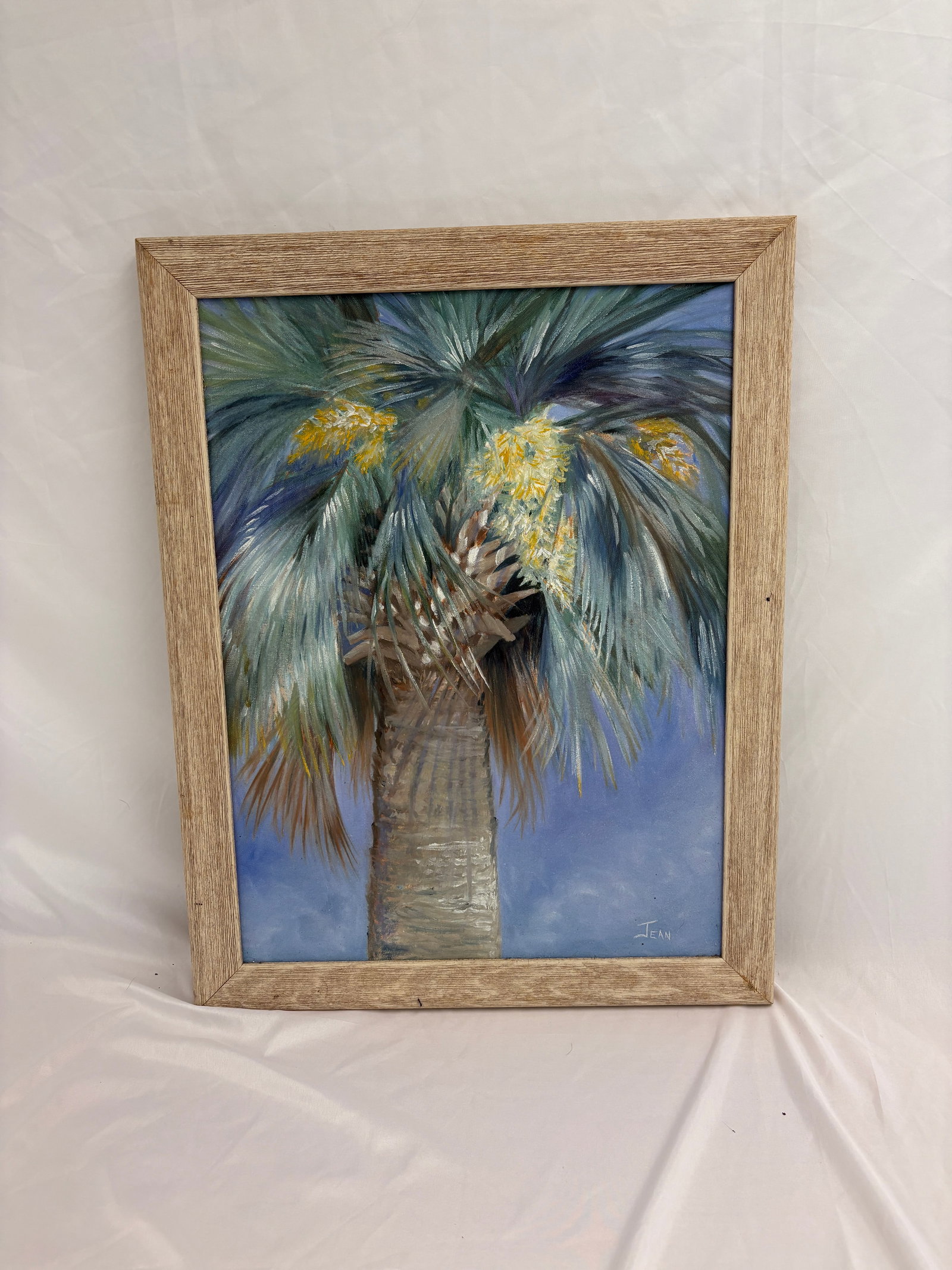 Untitled Oil on Canvas "Palm Tree" Jean: Palm tree Oil on Canvas. Signed Jean on recto Unknown date. These are part of the estate sale and we do not have a COA. All lots offered in our auctions are sold strictly on an "AS IS" basis. Any desc