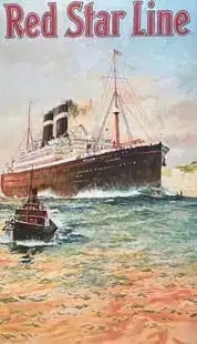 "White Star Line Israel" Poster: "White Star Line Israel" Poster. on archival paper, linebacked, Measures 40.75 X 28.00 Inches These are part of the estate sale and we do not have a COA. All lots offered in our auctions are sold stri