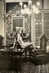 Helmut Newton "Charlotte Rampling at the Hotel Nord Pinus, Arles, 1973" Print aafter: Helmut Newton "Charlotte Rampling at the Hotel Nord Pinus, Arles, 1973" Print, Photoprint on kodak photopaper,framed, Measures 8 x 10 inches These are part of the estate sale and we do not have a COA.
