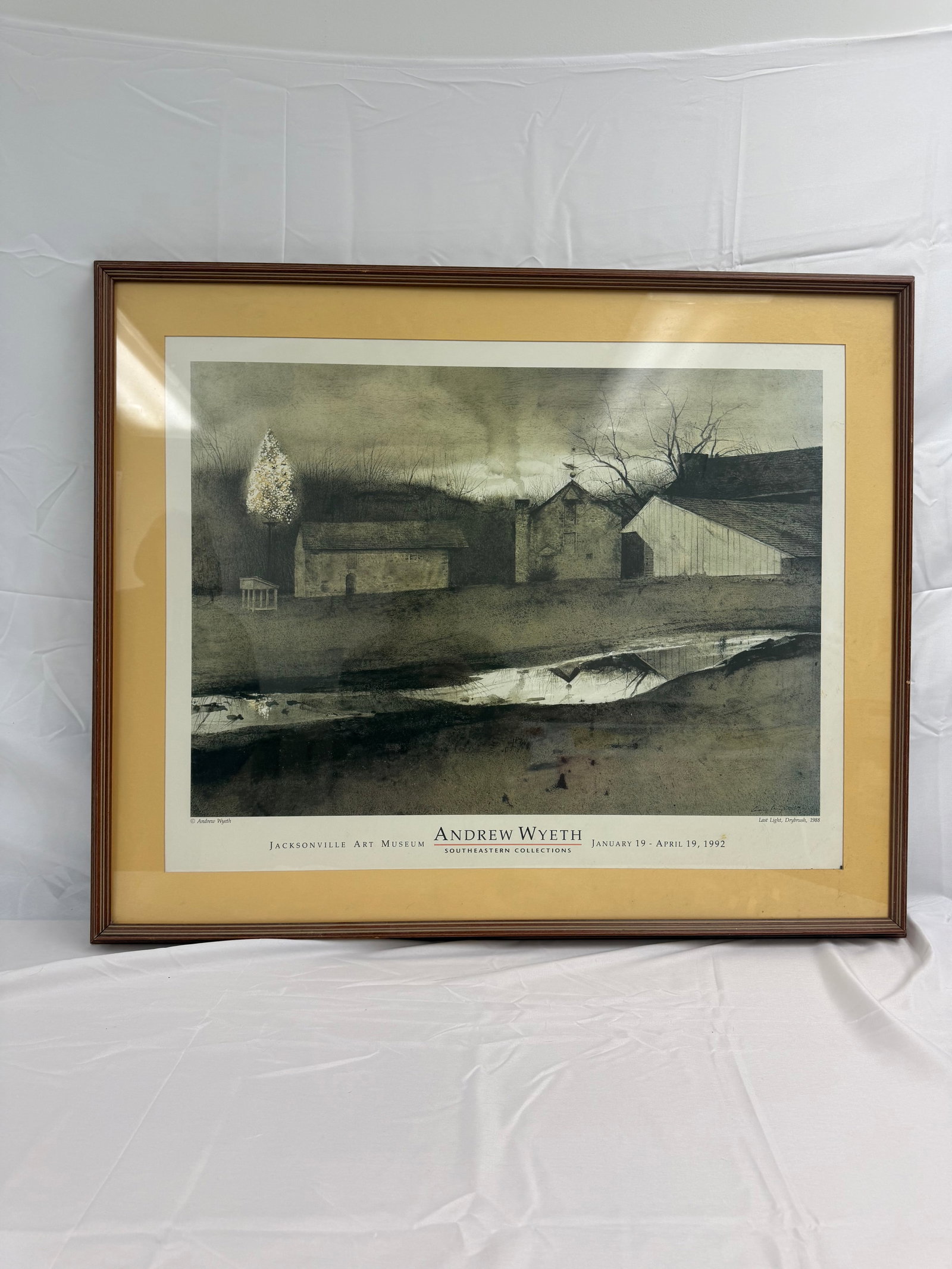 Andrew Wyeth "Last Light, Drybrush, 1988" Framed: Southeastern Collection Andrew Wyeth Framed Print These are part of the estate sale and we do not have a COA. All lots offered in our auctions are sold strictly on an "AS IS" basis. Any descriptions r