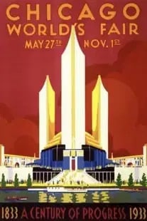 Chicago's World Fair, 1933 Poster: Chicago's World Fair, 1933 Poster. on archival paper linenbacked, Measures 16.00 X 24.00 Inches. These are part of the estate sale and we do not have a COA. All lots offered in our auctions are sold s