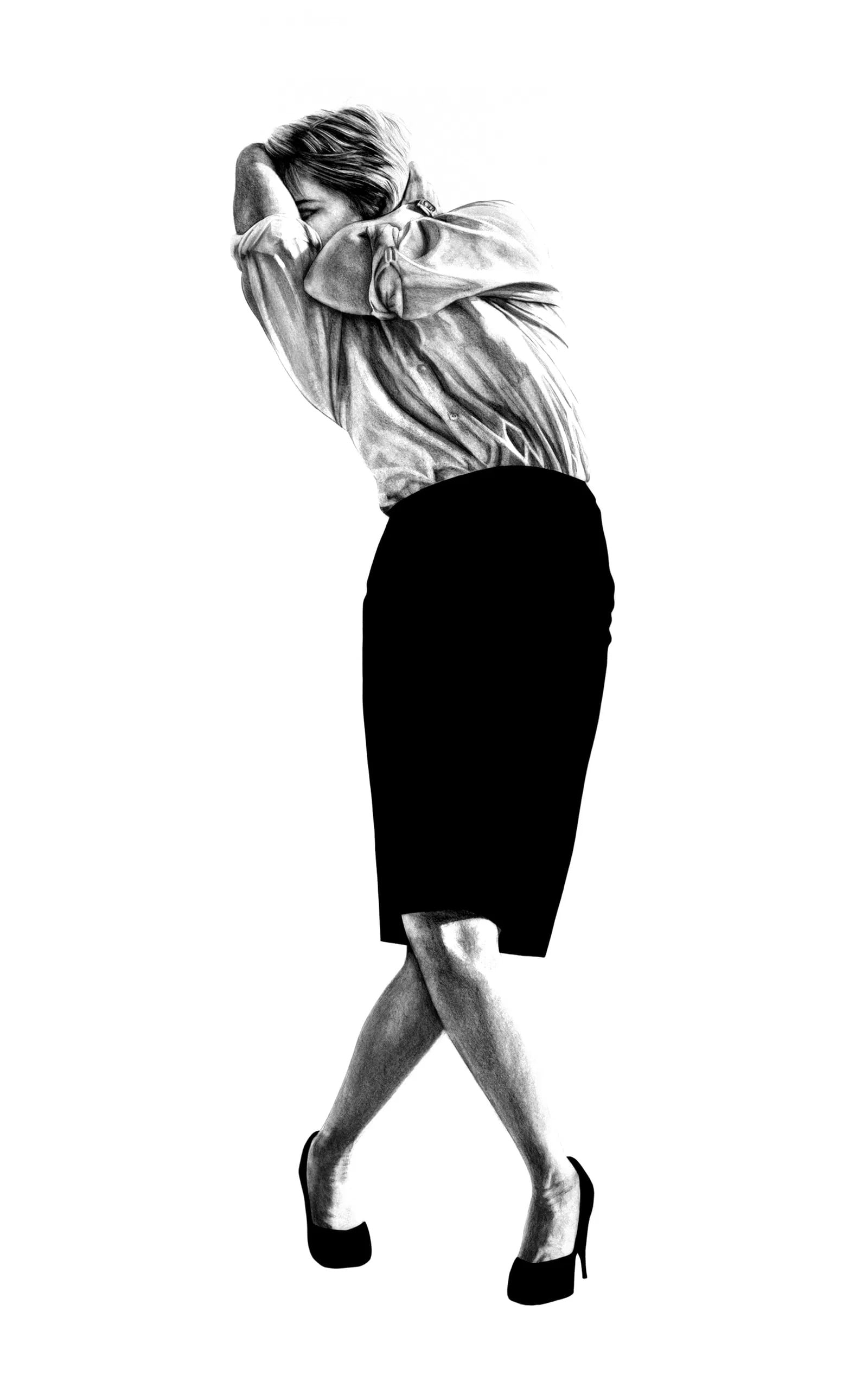 Robert Longo "Untitled" "Cindy" from the series "Men in the Cities" sold after: Robert Longo "Untitled" from the series "Men in the Cities" measures 44 X 79 inches. These are part of the estate sale and we do not have a COA. All lots offered in our auctions are sold strictly on a