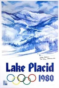 Lake Placid 1980 Poster: Lake Placid 1980 . On archival paper, linebacked, measures 24.25 X 35.75 Inches These are part of the estate sale and we do not have a COA. All lots offered in our auctions are sold strictly on an