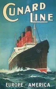Cunard Travel Poster.: Cunard Travel Poster,on archival paper,linenabacked, Measures 36 x 54 These are part of the estate sale and we do not have a COA. All lots offered in our auctions are sold strictly on an "AS IS"