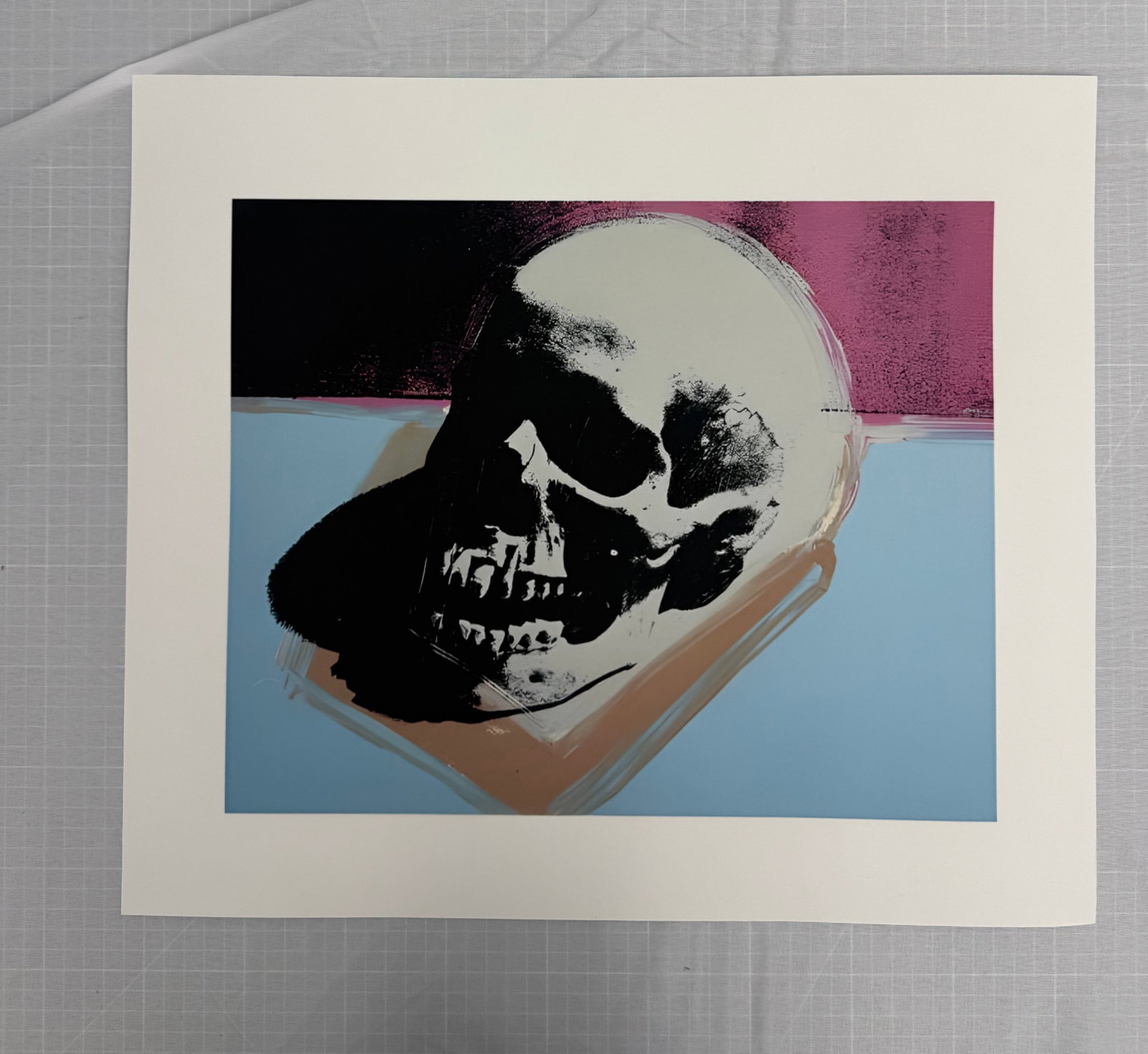 after Andy Warhol "Skull," 1964: after Andy Warhol "Skull, 1964" Sold after.print on heavy wove paper. Unknown Printing date, measures 19x16 in. These are part of the estate sale and we do not have a COA. All lots offered in our auct
