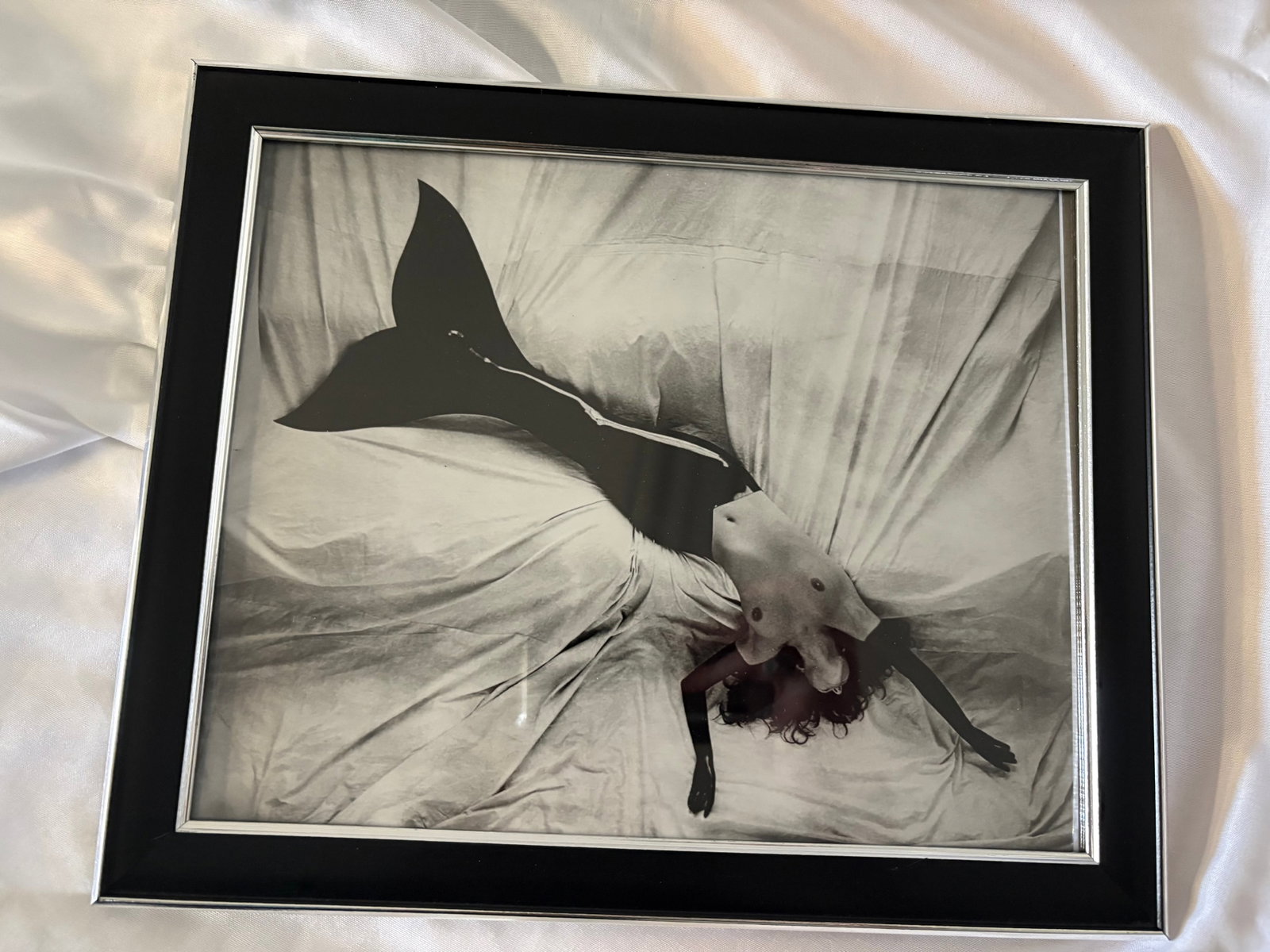 Bob Carlos Clarke "Mermaid,1985" Print: Bob Carlos Clarke "Mermaid,1985". Photoprint on kodak photopaper, framed, Measures 8x10 inches.These are part of the estate sale and we do not have a COA. All lots offered in our auctions are sold